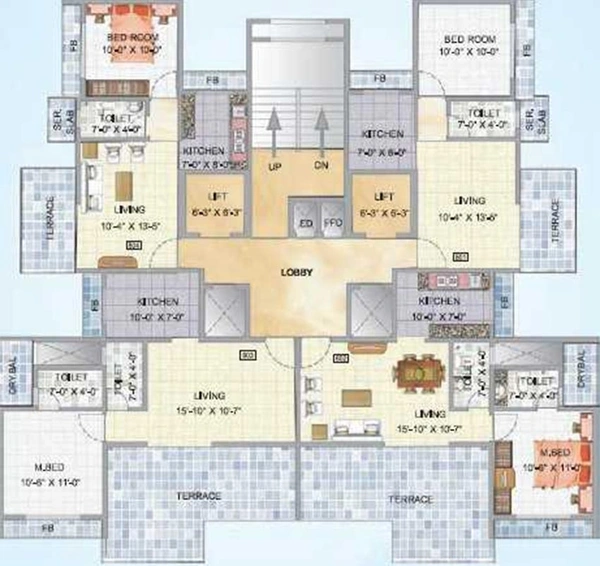 Floor Plan of Goodwill Mansion in Vashi, Navi Mumbai - Image 240899