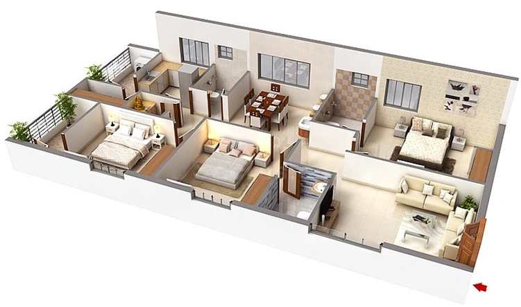 3 BHK Flat in Rajapushpa Silicon Ridge in Attapur, Hyderabad - Image 772106