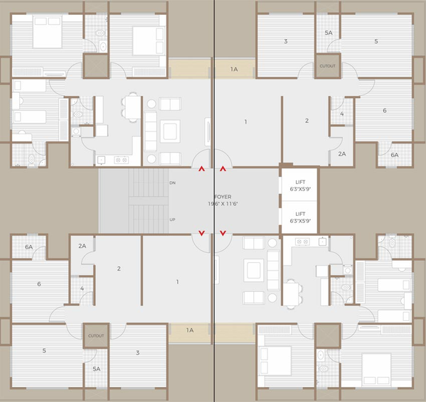 Floor Plan of Excellon Suril Apartment in Vastrapur, Ahmedabad - Image 129284