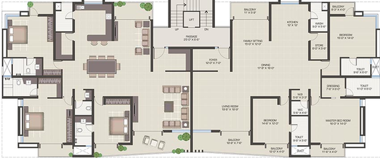 Floor Plan of Trisha Lotus Residency in Sevasi, Vadodara - Image 231078
