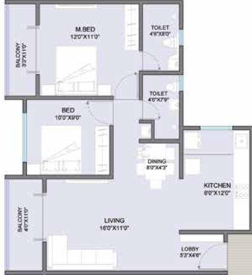 Floor Plan of Platinum Citylights in Moshi, Pune - Image 120006