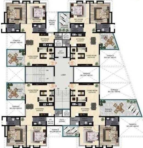 Floor Plan of Meghaswana Bhakti Sapphire in Warje, Pune - Image 282637