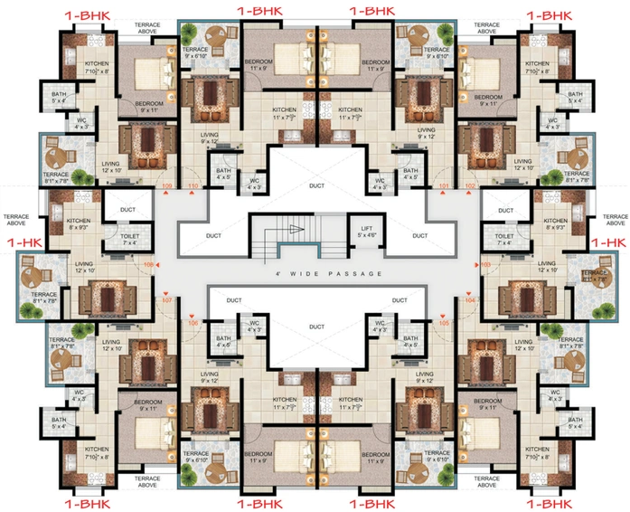 Floor Plan of Meghaswana Bhakti Serene in Talegaon Dabhade, Pune - Image 282720
