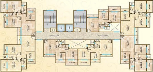 Floor Plan of Agarwal Blue Crest in Karanjade, Navi Mumbai - Image 234647