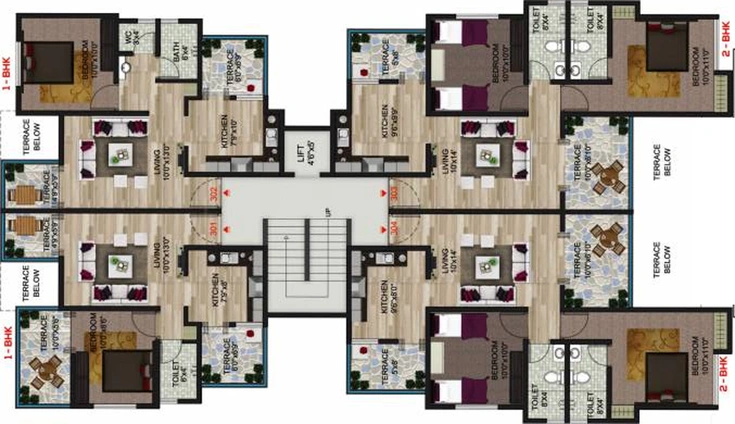 Floor Plan of Meghaswana Bhakti Iris in Talegaon Dabhade, Pune - Image 282792