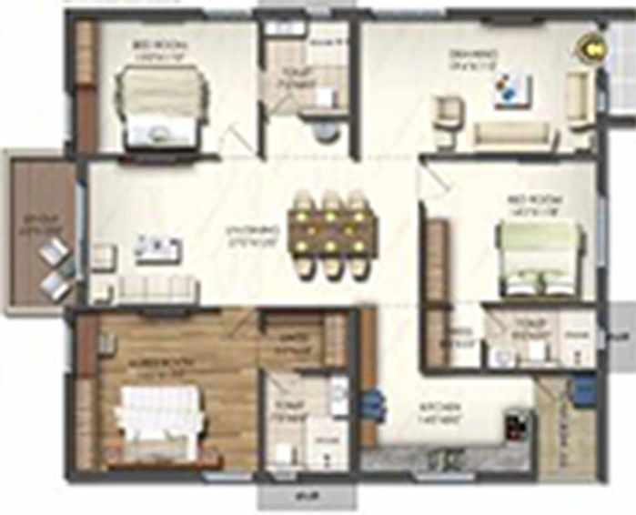 3 BHK Flat in Jain Sri Ram Garden in Kompally, Hyderabad - Image 835092