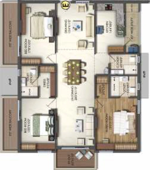 3 BHK Flat in Jain Sri Ram Garden in Kompally, Hyderabad - Image 835093