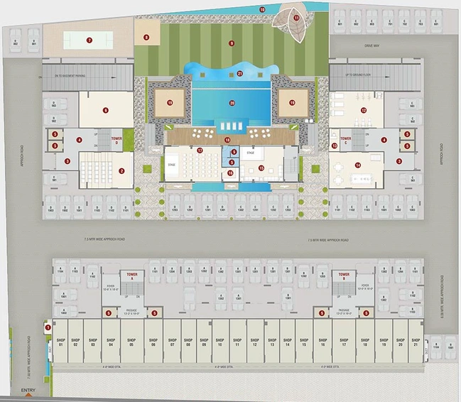 Master Plan of Courtyard Trinetra in Bhayli Road, Vadodara - Image 230913
