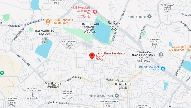 Location of Jain Sham Residency in Manikonda, Hyderabad - Image 272267