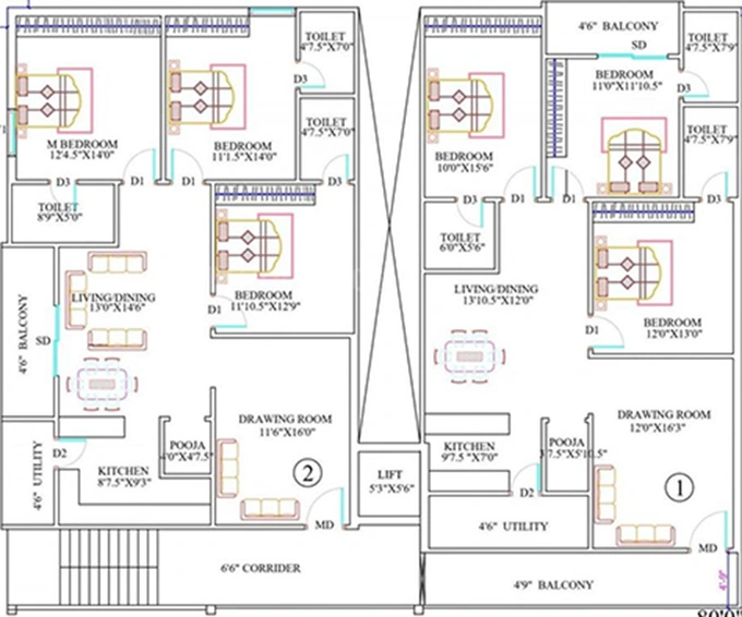 Floor Plan of Avantika Anuradha in Serilingampally, Hyderabad - Image 227563