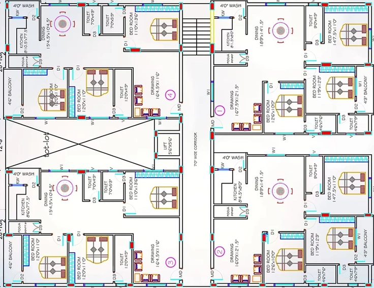 Floor Plan of Avantika Aparna in Kondapur, Hyderabad - Image 227568