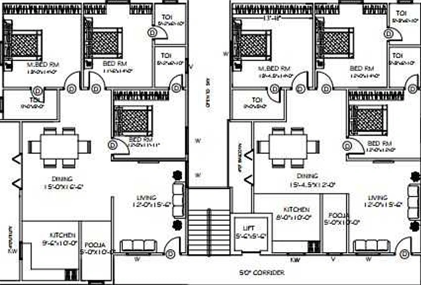 Floor Plan of Avantika Vasista in Miyapur, Hyderabad - Image 227219