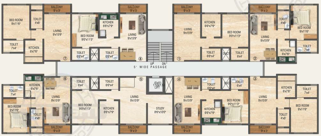 Floor Plan of Abhishek Shiv Shankar Complex in Bhiwandi, Thane - Image 125618