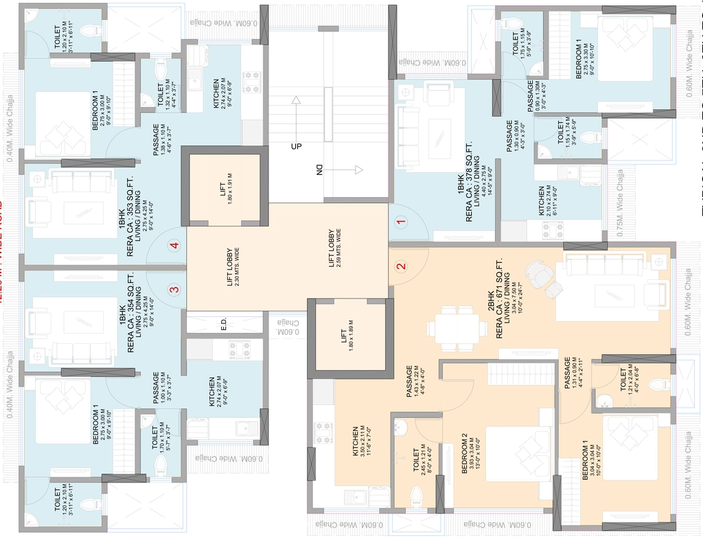 Floor Plan of Shraddha Pleasant in Vikhroli East, Mumbai - Image 344490