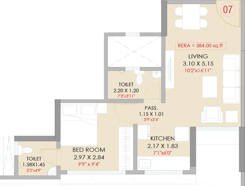1 BHK Flat in Shraddha Palladium in Vikhroli East, Mumbai - Image 885961