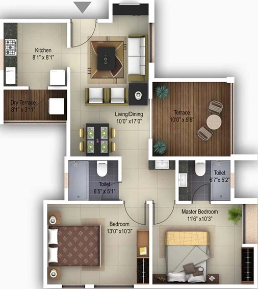 2 BHK Flat in Vilas Palash Boulevard in Pirangut, Pune - Image 773680