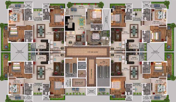 Floor Plan of Sai Pinnacle in Danapur, Patna - Image 246795