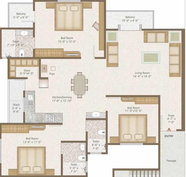 3 BHK Flat in Darshanam Vertica in Kendranagar, Vadodara - Image 835582
