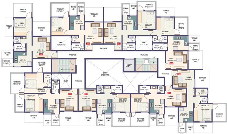 Floor Plan of Prakash Gateway in Moshi, Pune - Image 120307