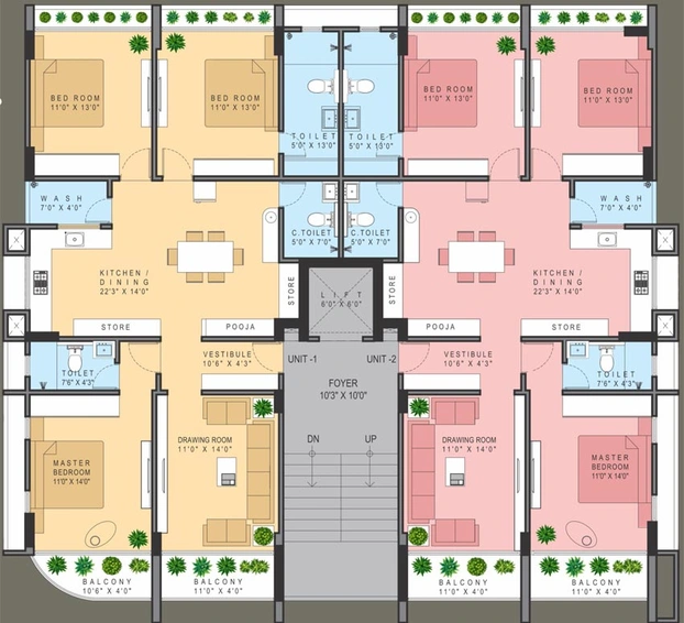 Floor Plan of Om Aryaman Urbanville in Thaltej, Ahmedabad - Image 127431