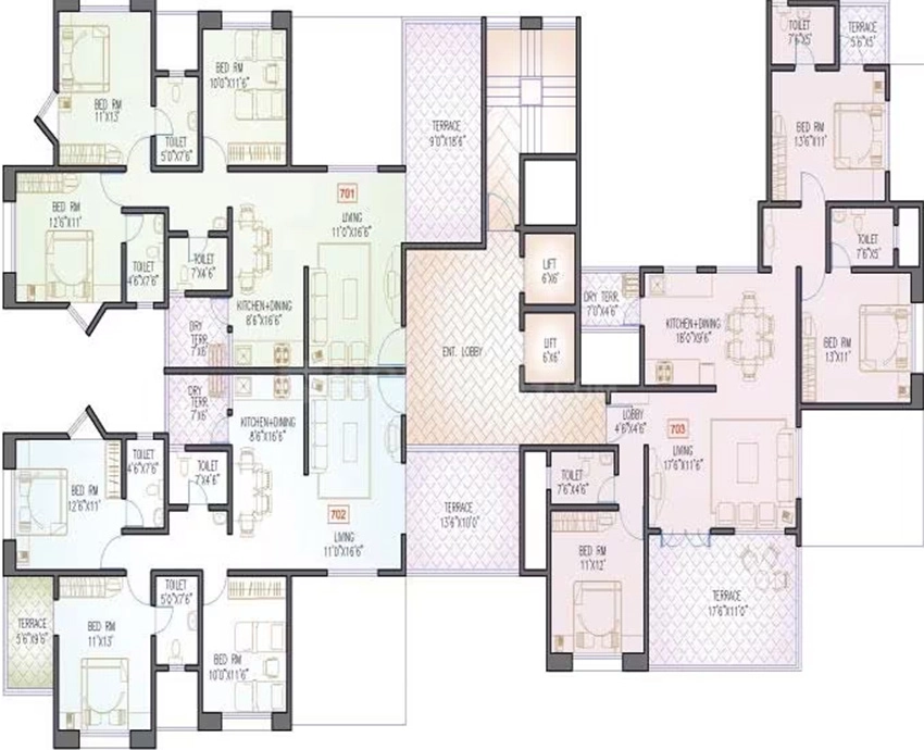 Floor Plan of Mittal Sun Horizon in Baner, Pune - Image 344115