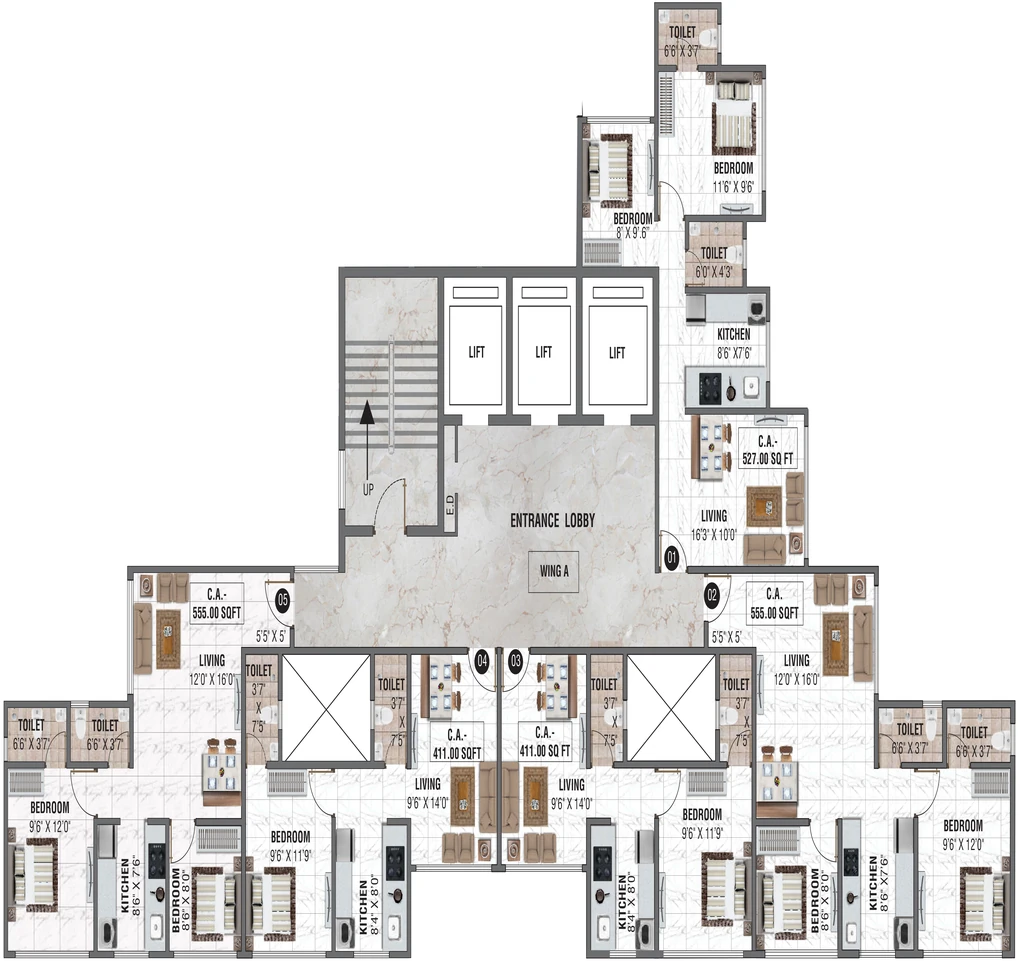 Floor Plan of Manisha Dhanraj Tower in Mulund West, Mumbai - Image 314699