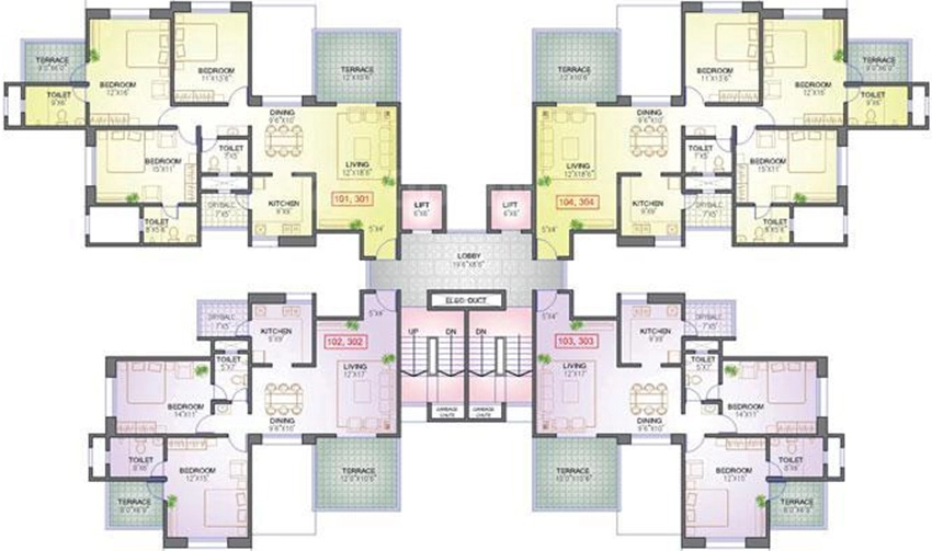 Floor Plan of Mittal Sun Grandeur in Bavdhan, Pune - Image 344110