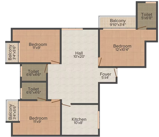3 BHK Flat in Satya Malwa Heights in Mangila, Indore - Image 835290