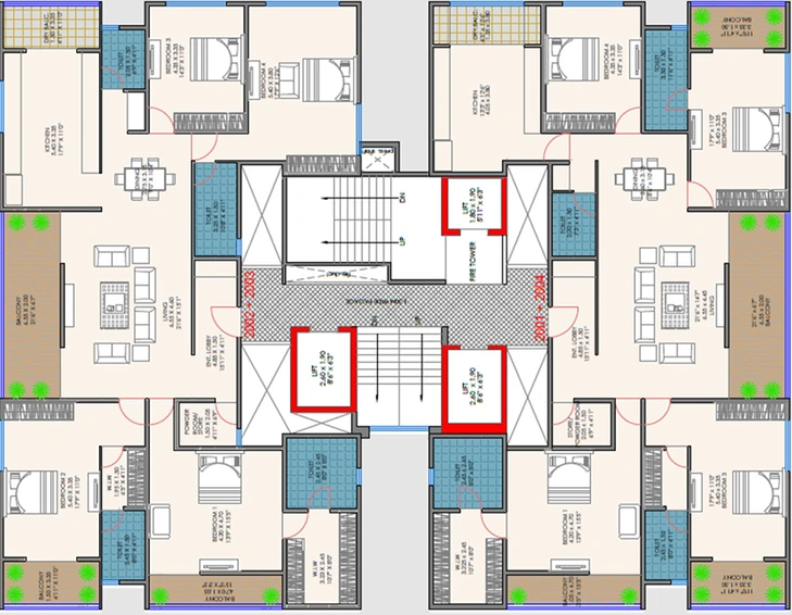 Floor Plan of SK Fortune Yashodhan in Prabhat Road, Pune - Image 306417