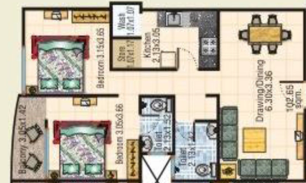 2 BHK Flat in Sarthak Galaxy in Rau, Indore - Image 835253