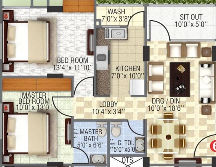 2 BHK Flat in Sunil Emerald Court in AB Bypass Road, Indore - Image 835305