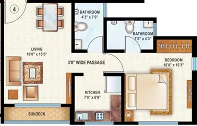 2 BHK Flat in Raunak Delight in Kalyan West, Thane - Image 843660