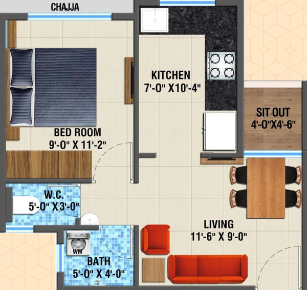 1 BHK Flat in Arihant Amisha in Taloja, Navi Mumbai - Image 665648