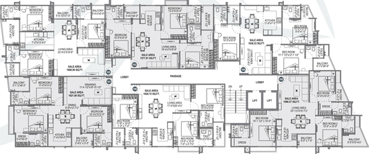 Floor Plan of Kohinoor Alora in Nirman Nagar, Jaipur - Image 228515