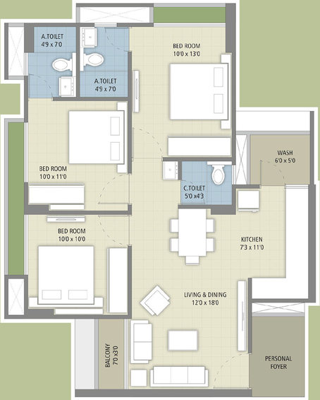 3 BHK Flat in Vihav Parvarish in Sevasi, Vadodara - Image 849934