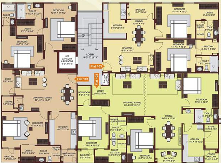 Floor Plan of Ridhiraj Enclave in Vaishali Nagar, Jaipur - Image 228598