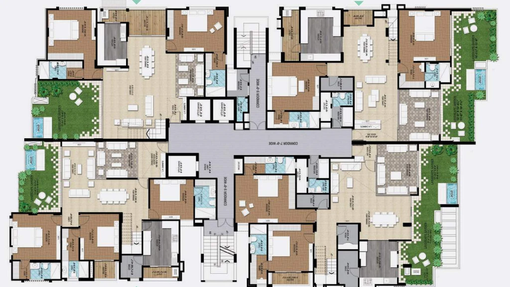 Floor Plan of Ridhiraj The Park Central in Tonk Road, Jaipur - Image 228618