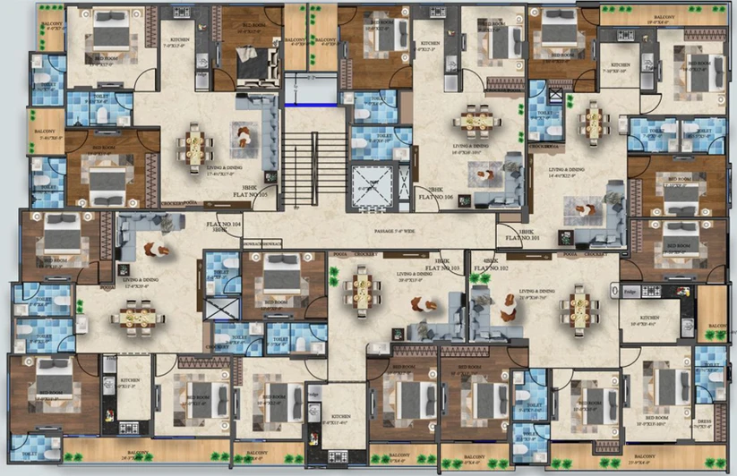 Floor Plan of Shree Puja Heights in Sirsi Road, Jaipur - Image 228635
