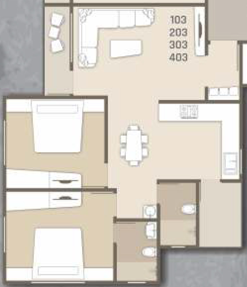 2 BHK Flat in Raama Shikhar in Vemali, Vadodara - Image 850102