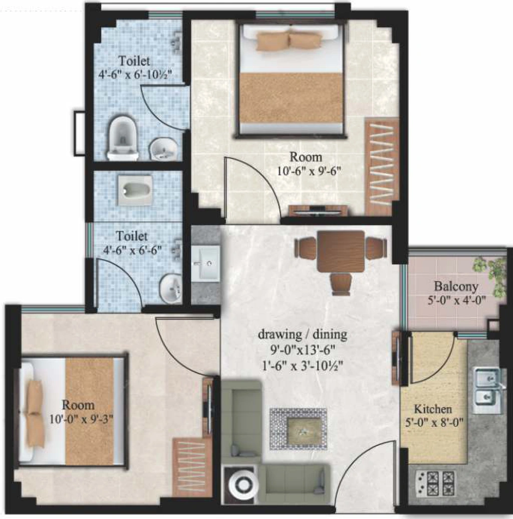 2 BHK Flat in Virasat Swapan Nilay in Tonk Road, Jaipur - Image 834929