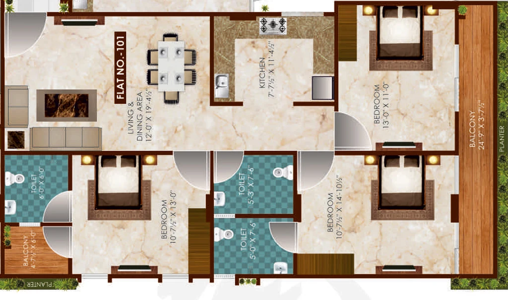 2 BHK Flat in Vinayak Elenza 1 in Mansarovar, Jaipur - Image 834940