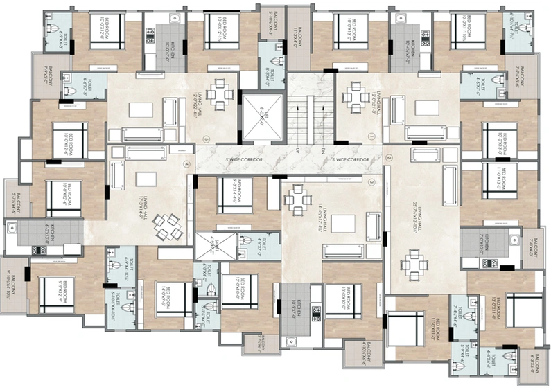Floor Plan of S N Aaradhya Govind Residency in Ajmer Road, Jaipur - Image 228463