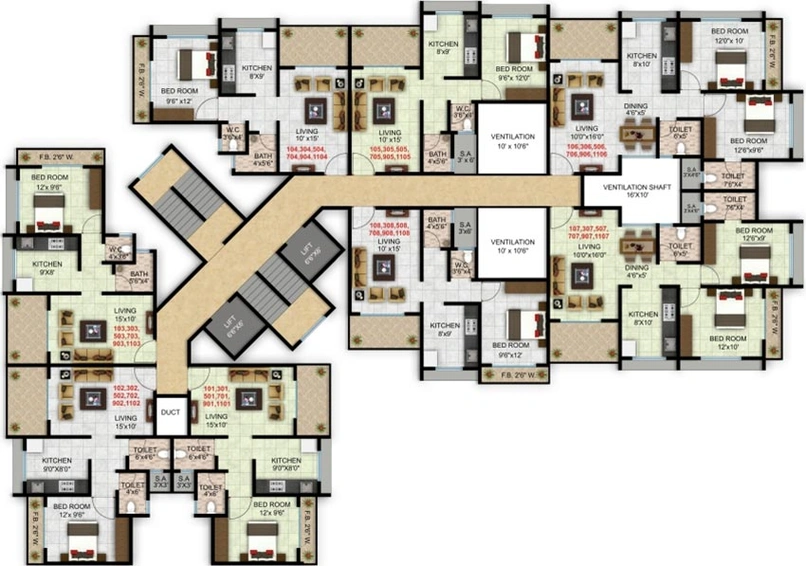 Floor Plan of Mahajan Paradise Park in Badlapur East, Thane - Image 242364