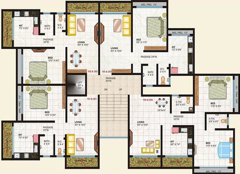 Floor Plan of Mahajan Vedant Kalp in Badlapur East, Thane - Image 242836