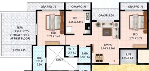 2 BHK Flat in Mahajan Indra Vihar in Ambernath East, Thane - Image 840993