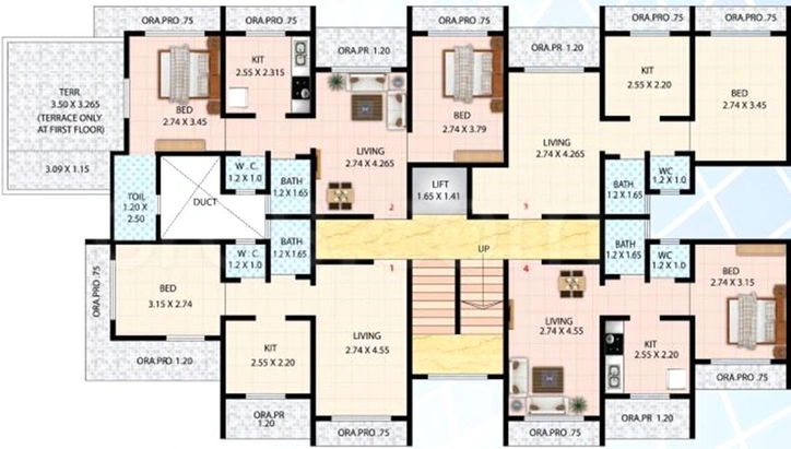 Floor Plan of Mahajan Indra Vihar in Ambernath East, Thane - Image 242841