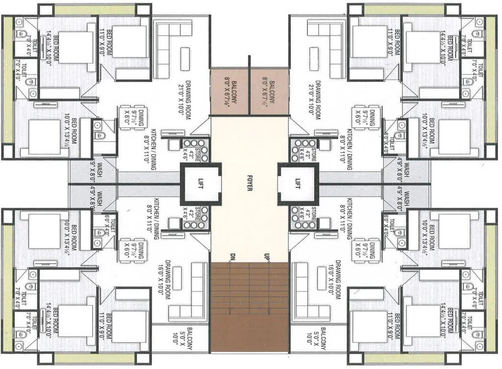 Floor Plan of Shrimad Nirman Heights in Chandlodiya, Ahmedabad - Image 129306