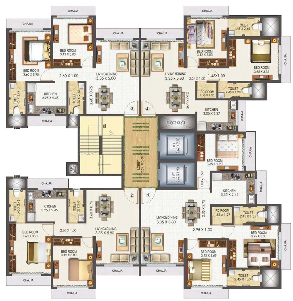 Floor Plan of Lashkaria Empress in Andheri West, Mumbai - Image 331417