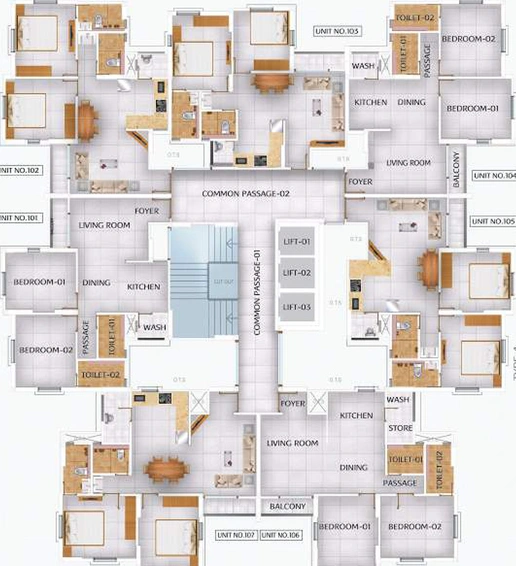 Floor Plan of Pratham Riviera in Bill, Vadodara - Image 261702
