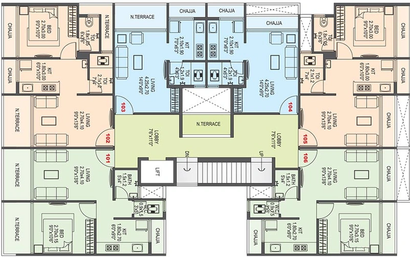 Floor Plan of Adhya Abhi in Karanjade, Navi Mumbai - Image 234598